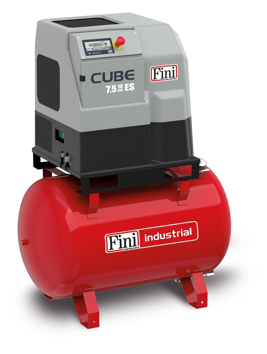 FINI Cube 7.5 kW compressor on receiver tank