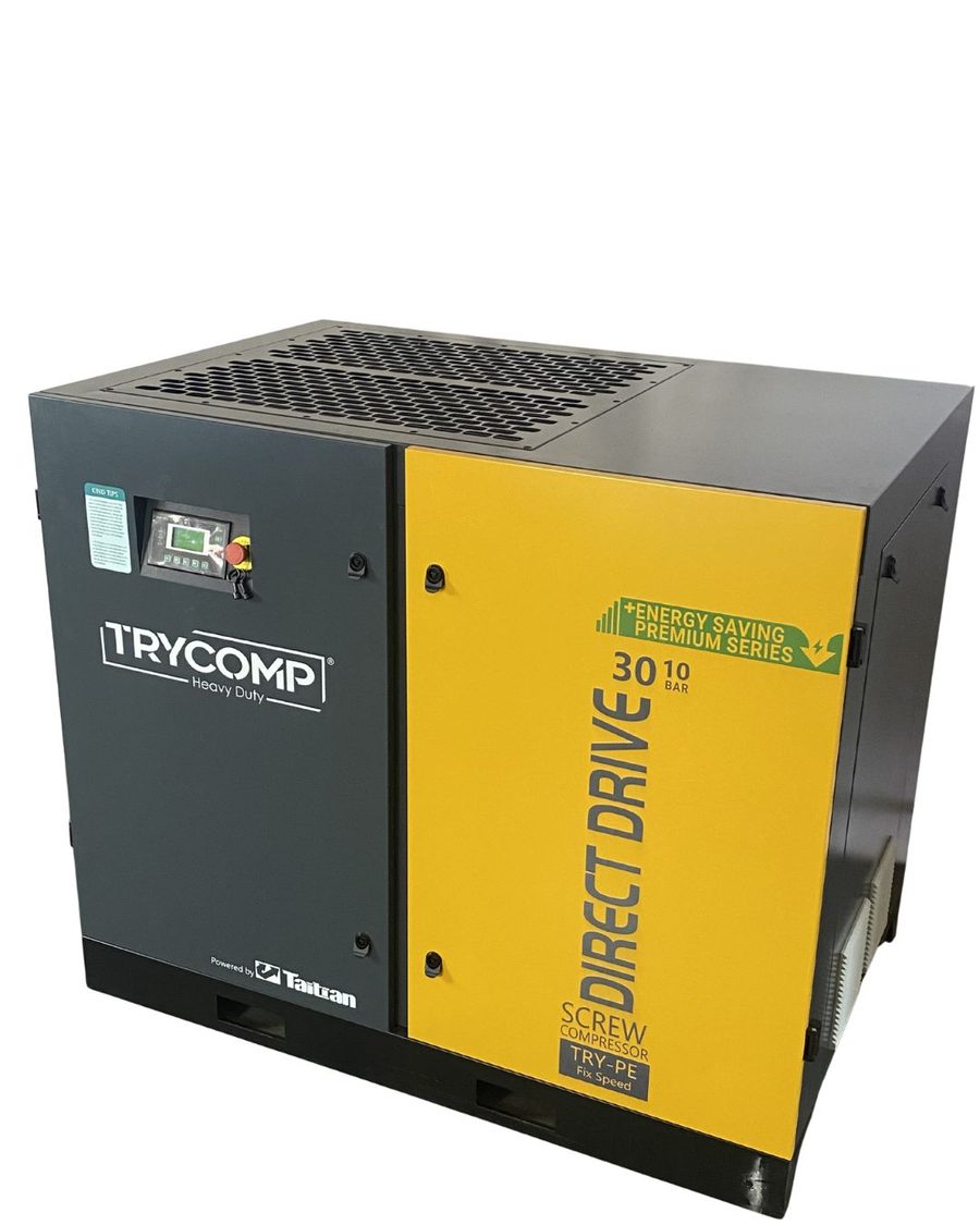 TryComp rotary screw air compressor angled product view