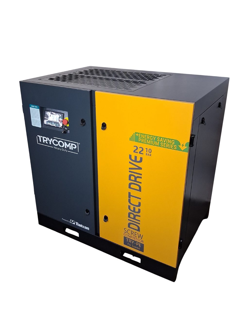 TryComp floor mounted screw compressor angled view