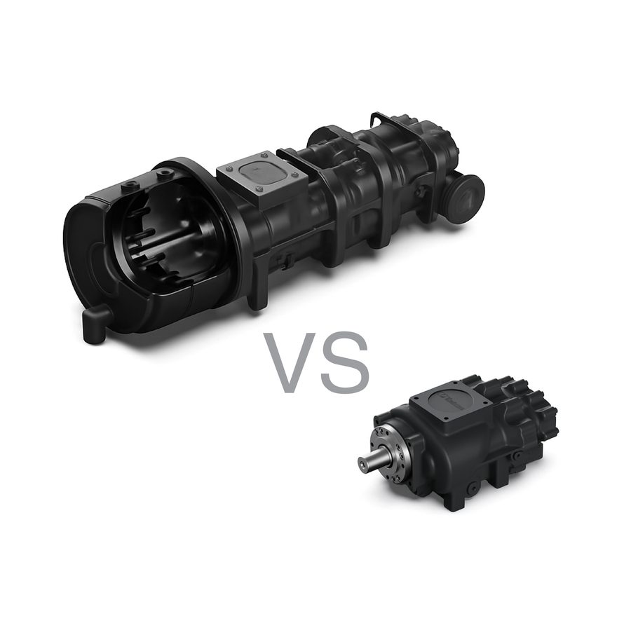 Two stage airend comparison for industrial compressors